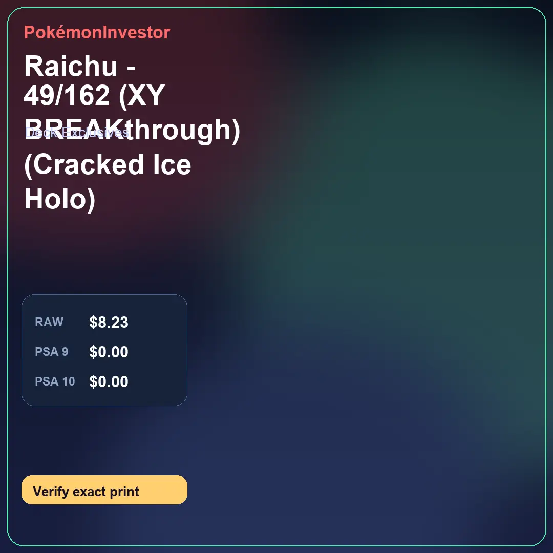 Card research image for Raichu - 49/162 (XY BREAKthrough) (Cracked Ice Holo)