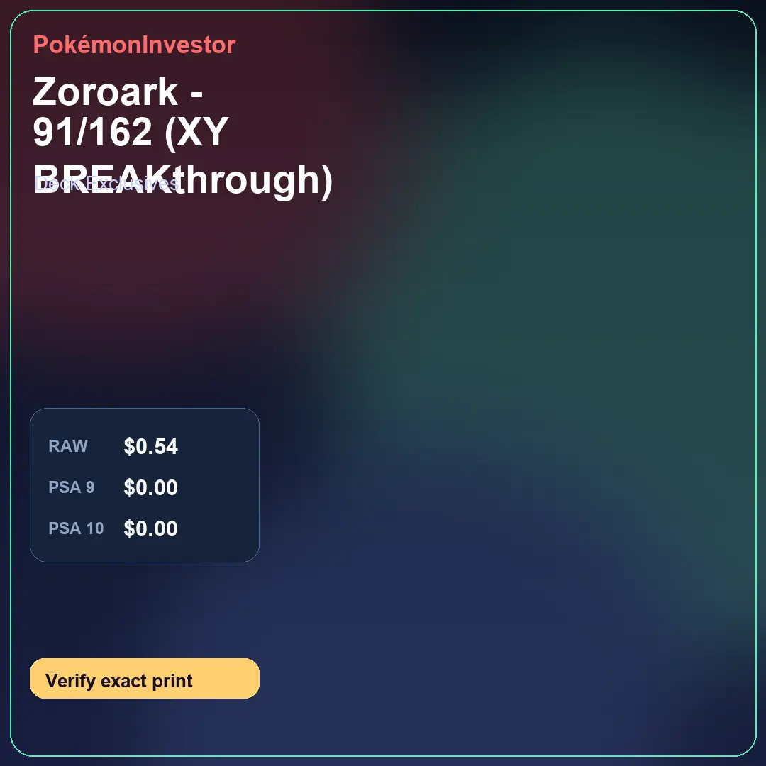 Card research image for Zoroark - 91/162 (XY BREAKthrough)