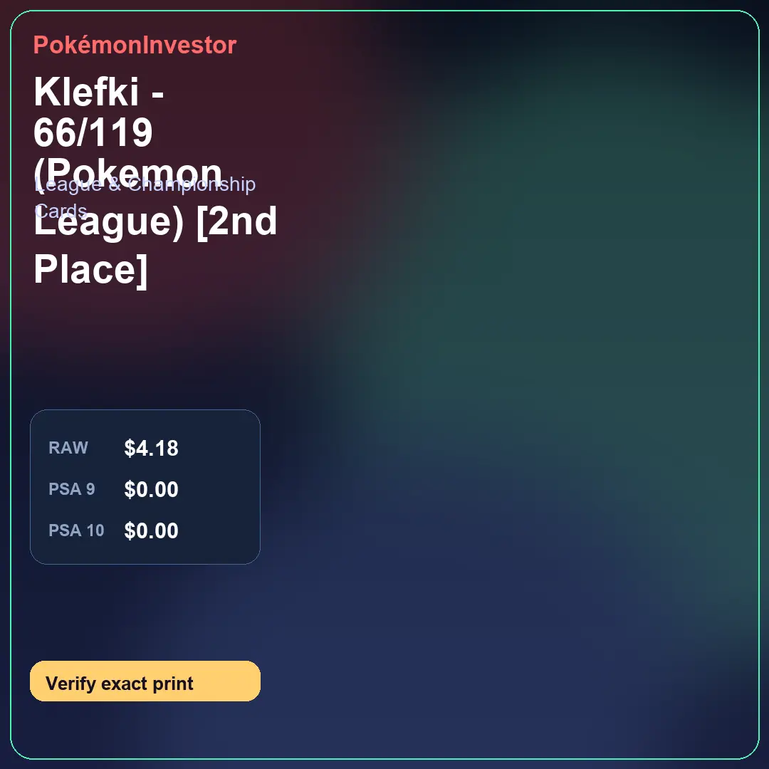 Card research image for Klefki - 66/119 (Pokemon League) [2nd Place]