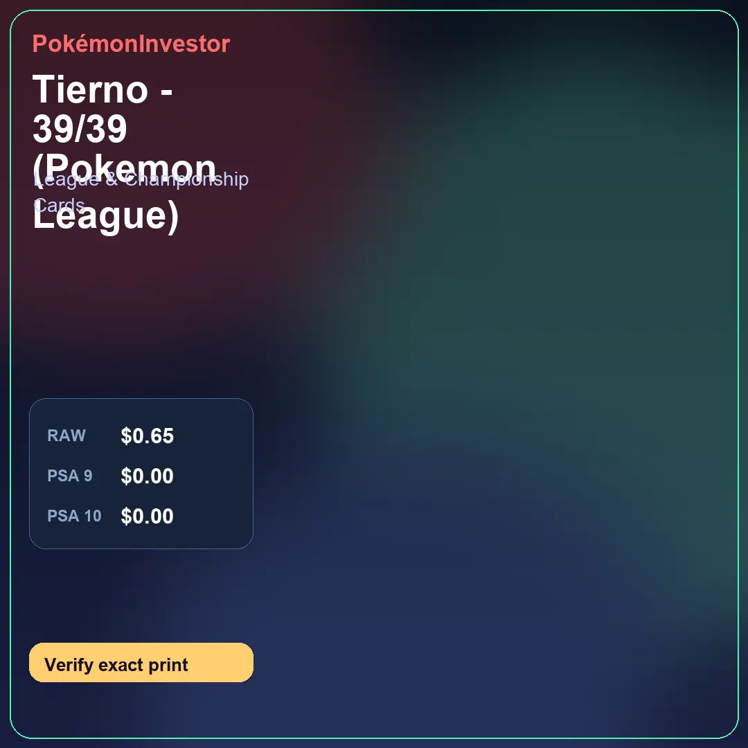 Card research image for Tierno - 39/39 (Pokemon League)