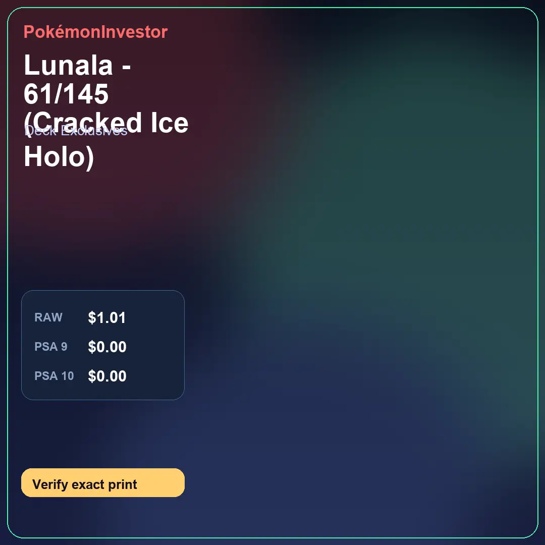 Card research image for Lunala - 61/145 (Cracked Ice Holo)