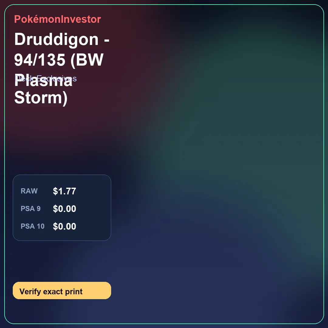 Card research image for Druddigon - 94/135 (BW Plasma Storm)