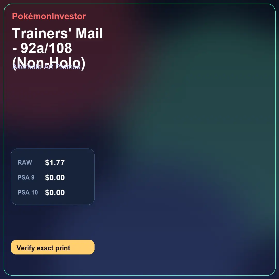 Card research image for Trainers' Mail - 92a/108 (Non-Holo)