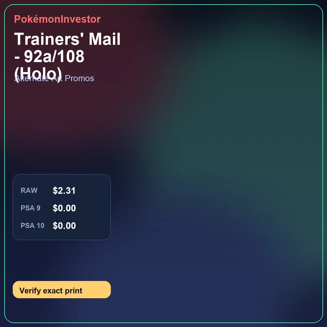 Card research image for Trainers' Mail - 92a/108 (Holo)