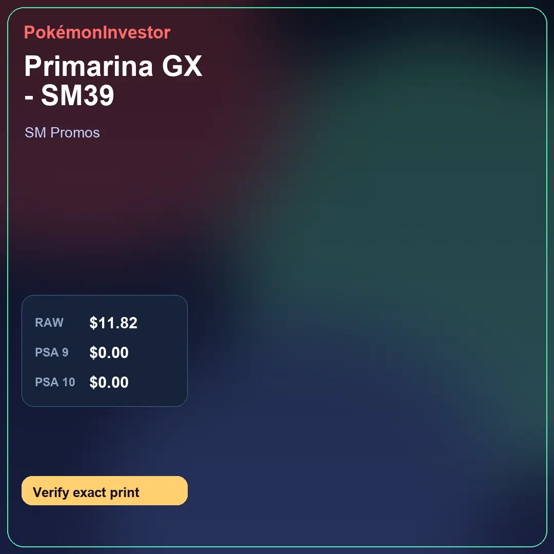 Card research image for Primarina GX - SM39