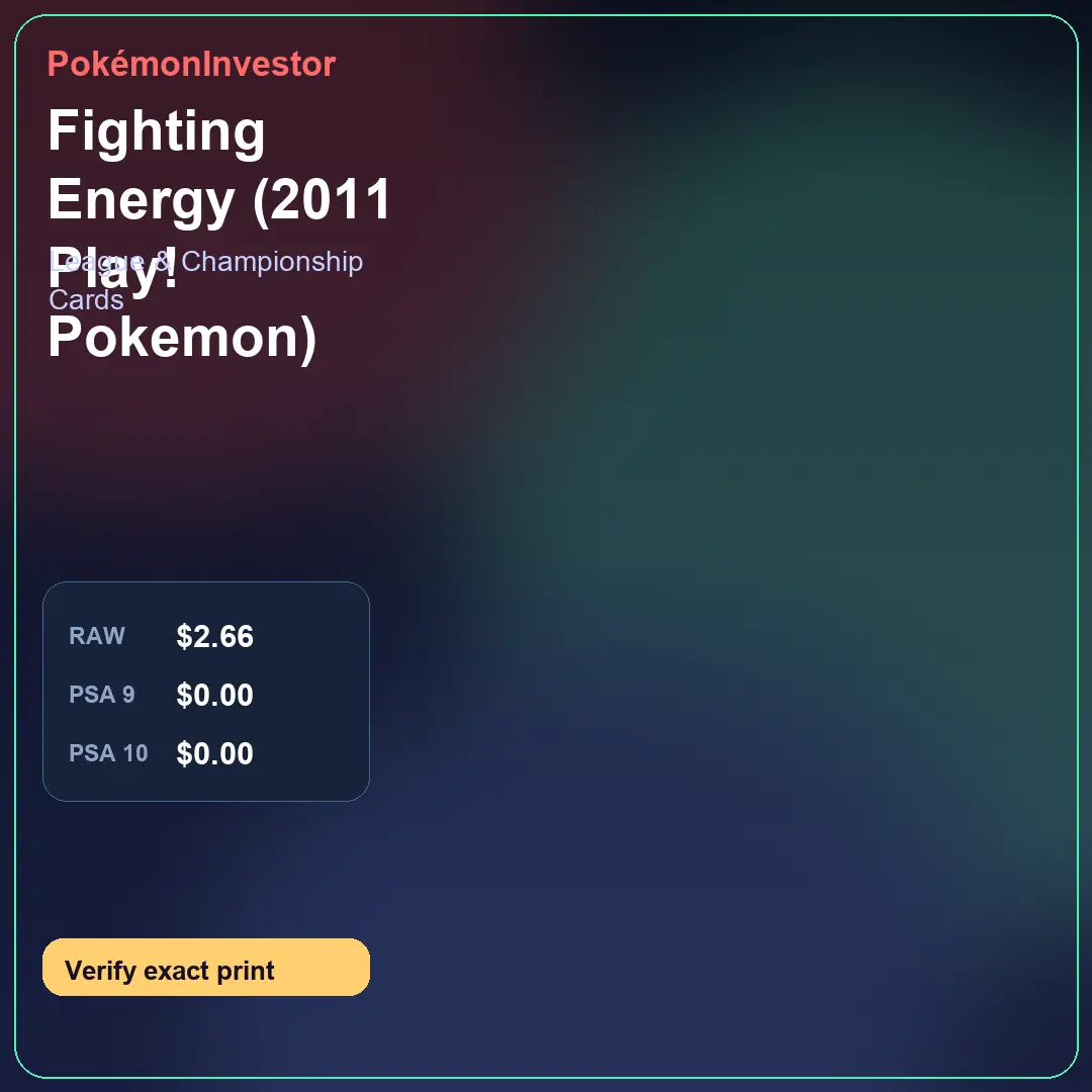 Card research image for Fighting Energy (2011 Play! Pokemon)