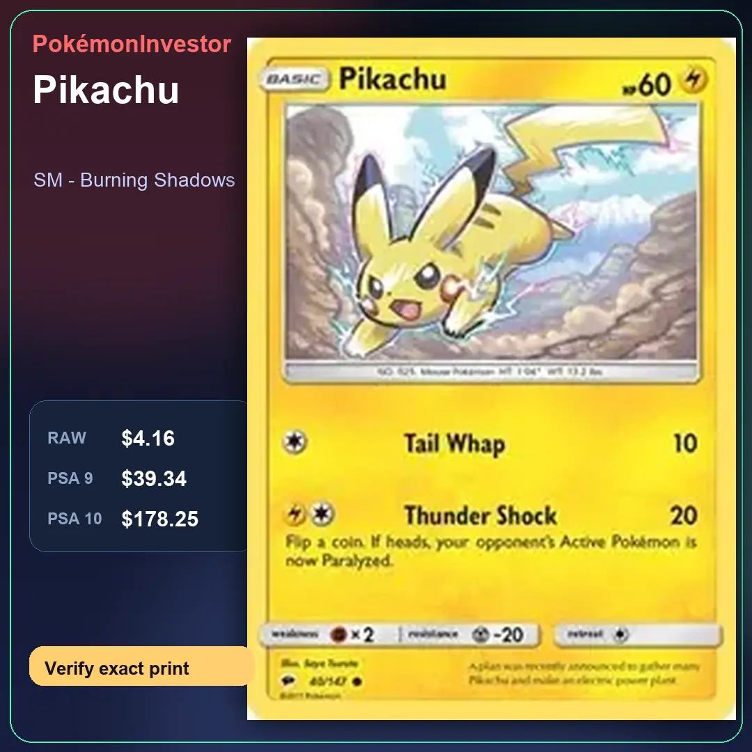 Card research image for Pikachu