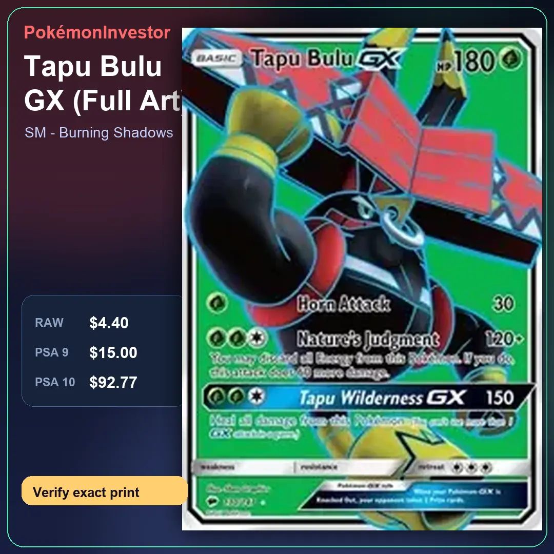 Card research image for Tapu Bulu GX (Full Art)