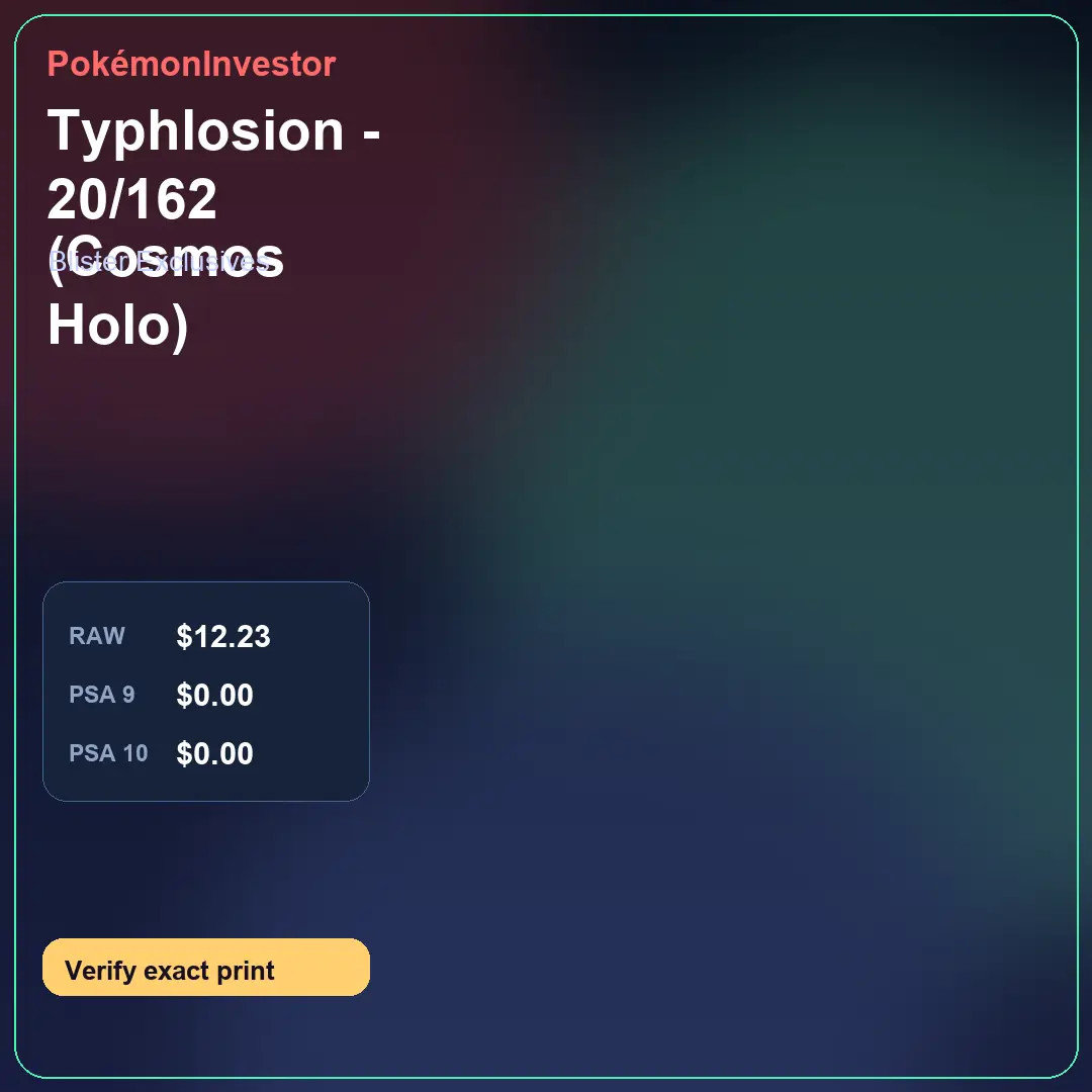 Card research image for Typhlosion - 20/162 (Cosmos Holo)