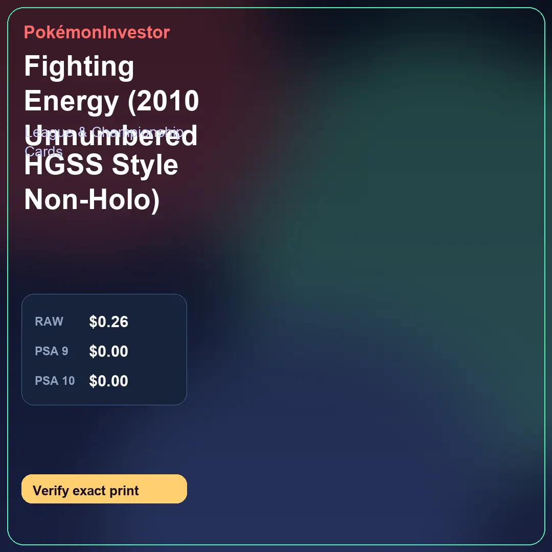 Card research image for Fighting Energy (2010 Unnumbered HGSS Style Non-Holo)
