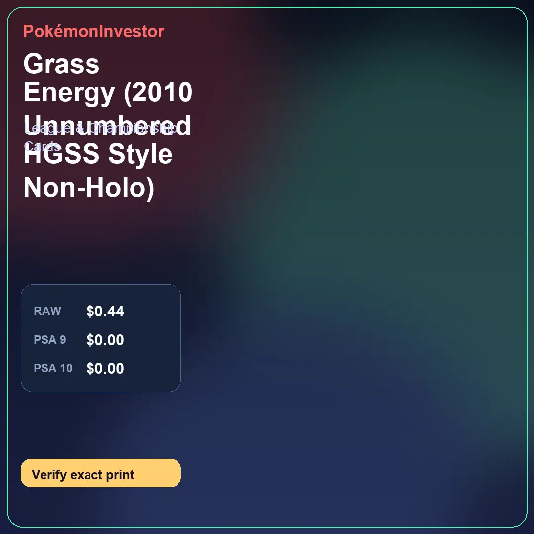 Card research image for Grass Energy (2010 Unnumbered HGSS Style Non-Holo)