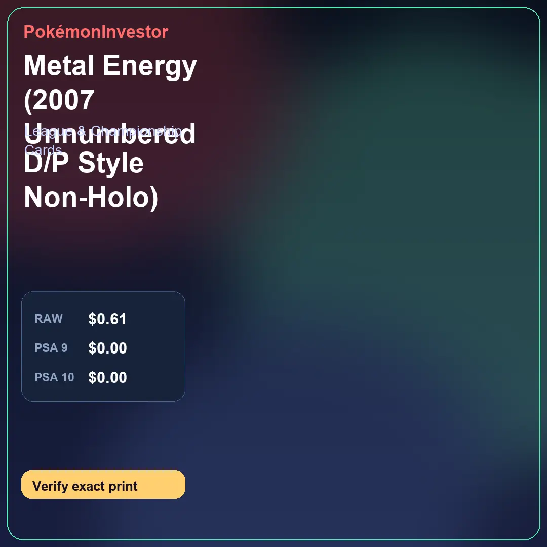 Card research image for Metal Energy (2007 Unnumbered D/P Style Non-Holo)