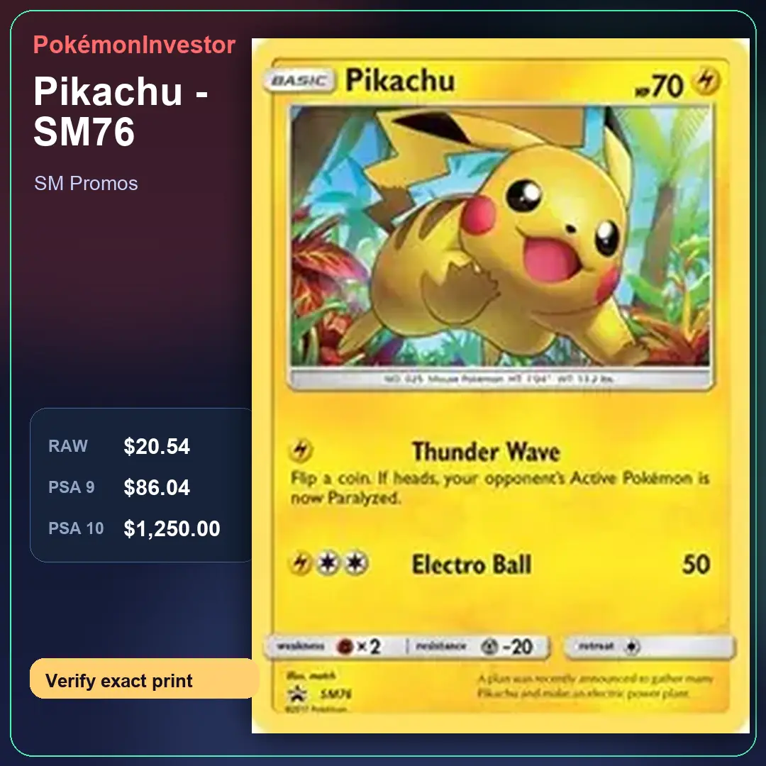Card research image for Pikachu - SM76
