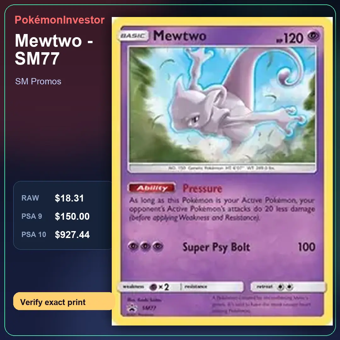 Card research image for Mewtwo - SM77