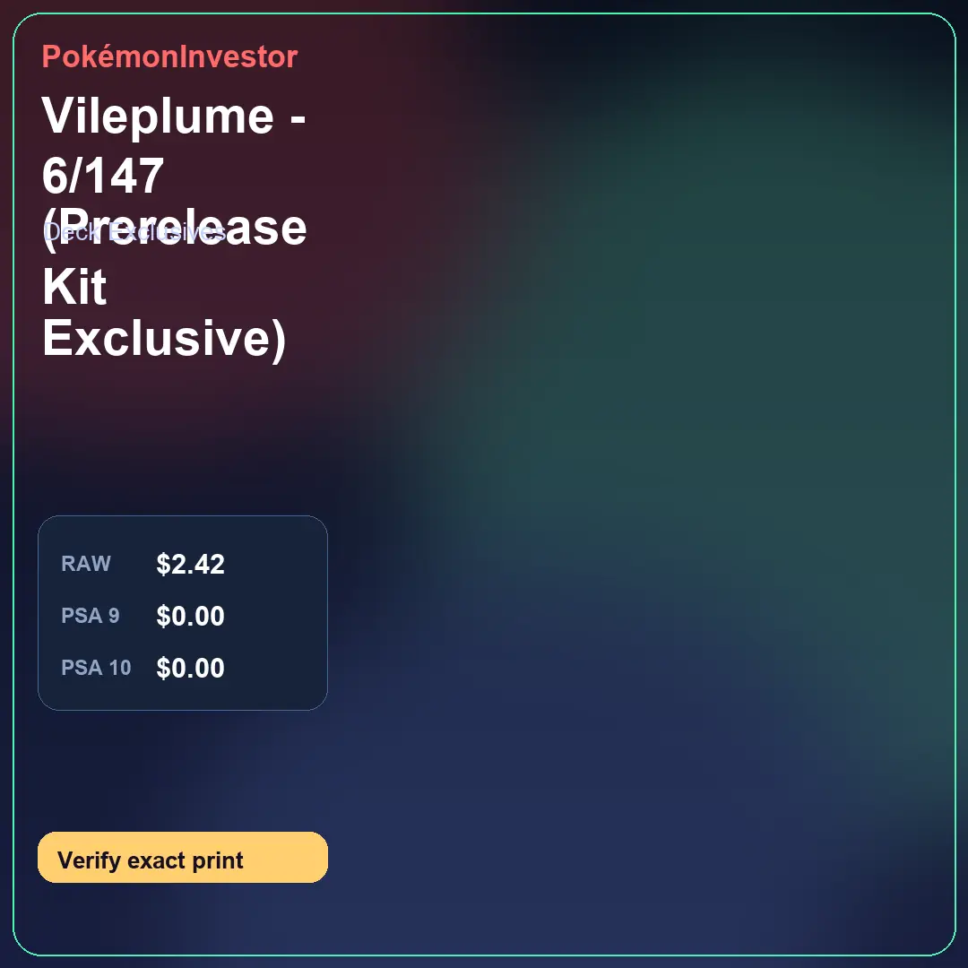 Card research image for Vileplume - 6/147 (Prerelease Kit Exclusive)