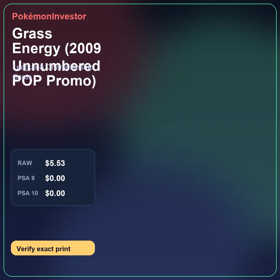 Card research image for Grass Energy (2009 Unnumbered POP Promo)