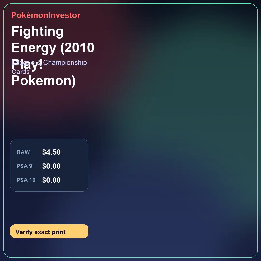 Card research image for Fighting Energy (2010 Play! Pokemon)