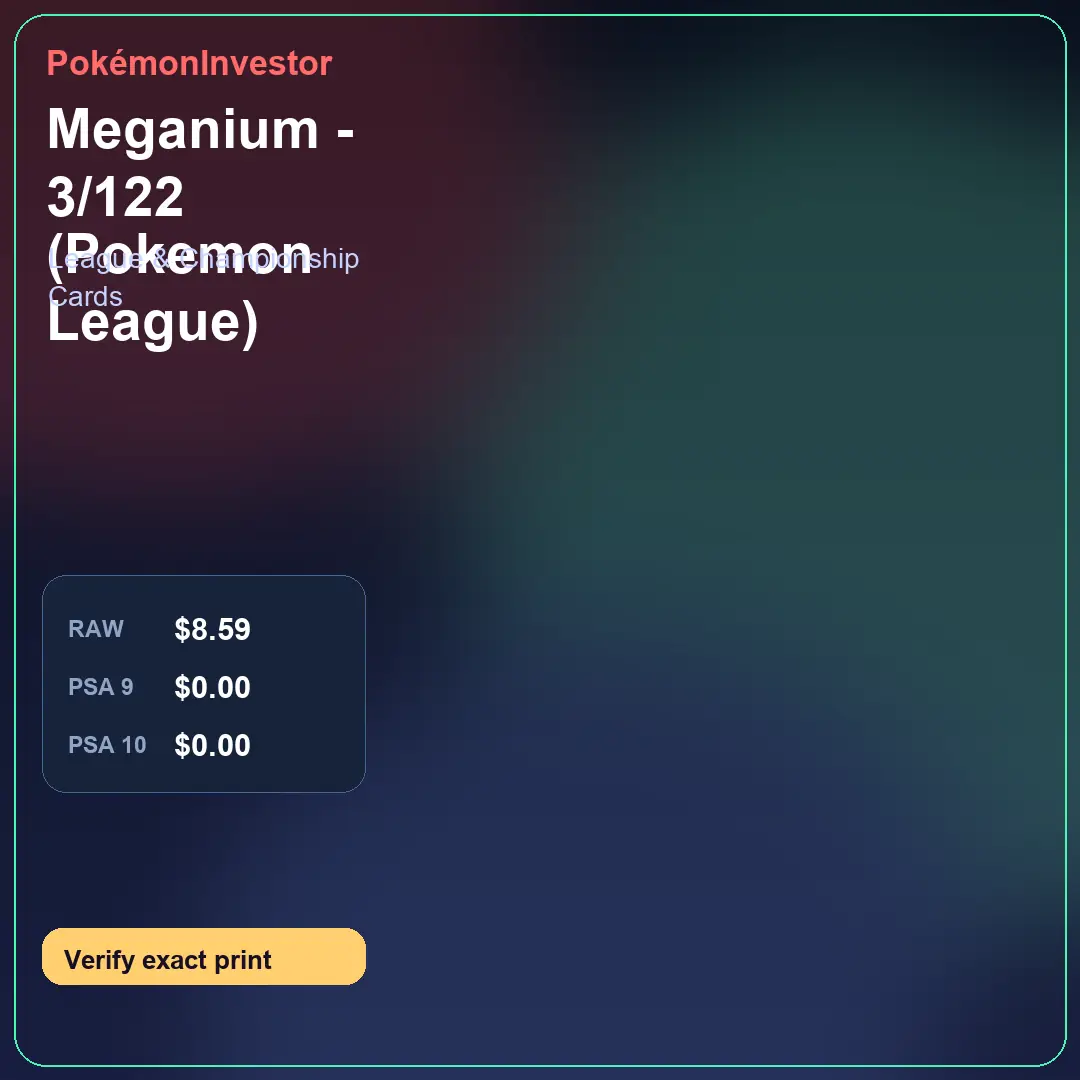 Card research image for Meganium - 3/122 (Pokemon League)