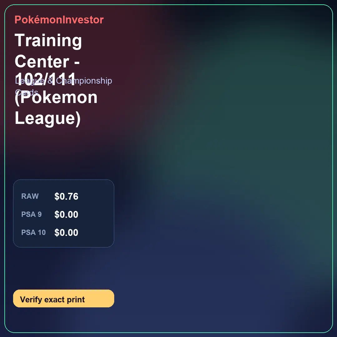 Card research image for Training Center - 102/111 (Pokemon League)