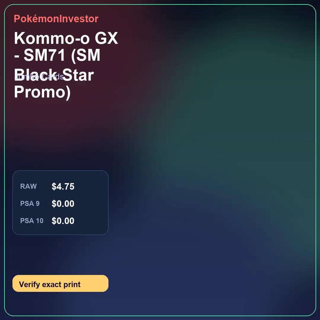 Card research image for Kommo-o GX - SM71 (SM Black Star Promo)