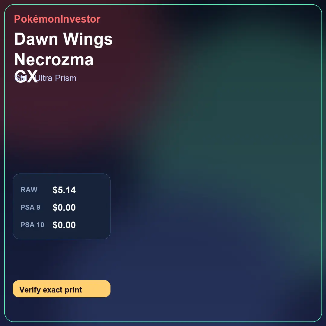 Card research image for Dawn Wings Necrozma GX