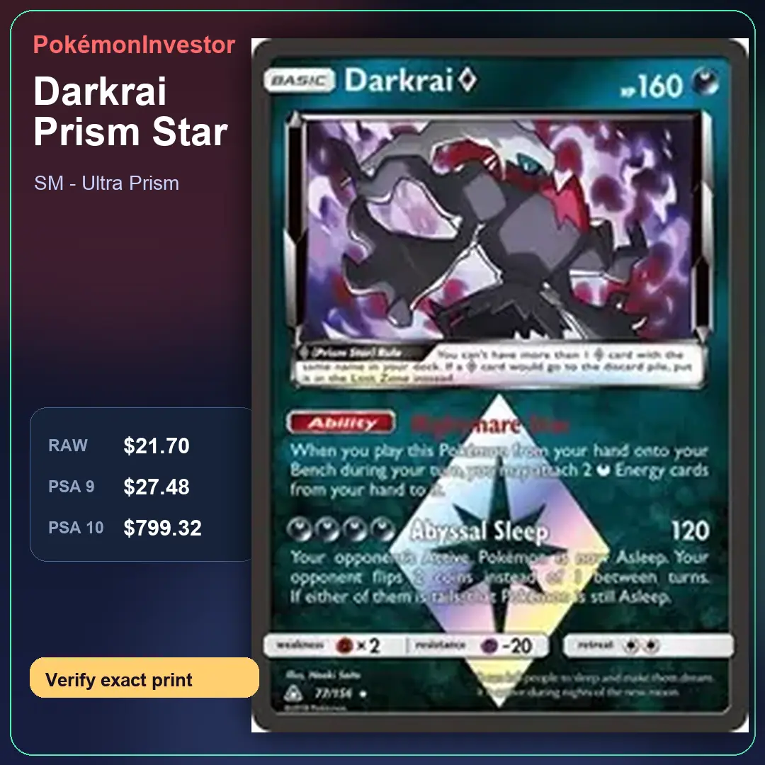 Card research image for Darkrai Prism Star