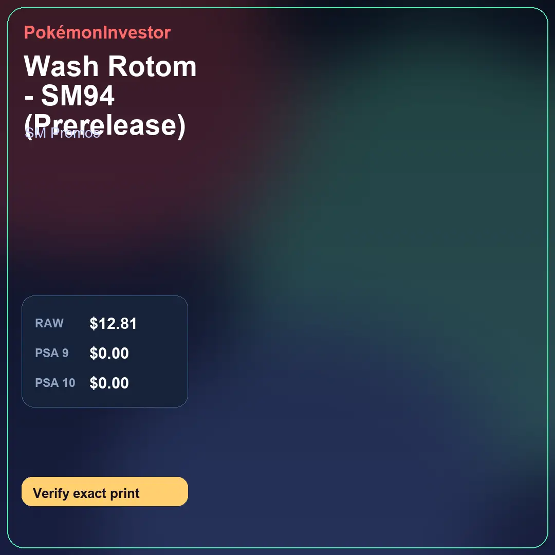 Card research image for Wash Rotom - SM94 (Prerelease)
