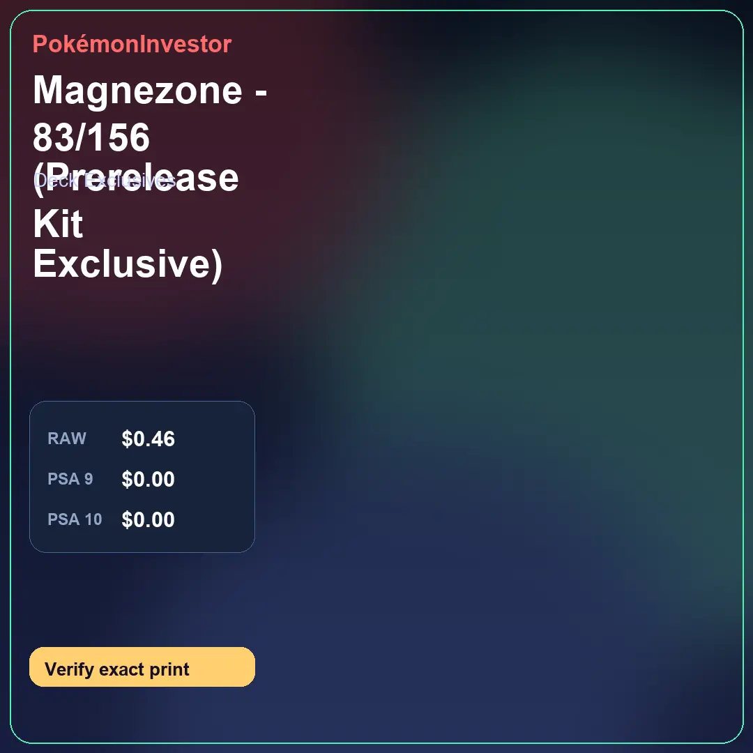 Card research image for Magnezone - 83/156 (Prerelease Kit Exclusive)