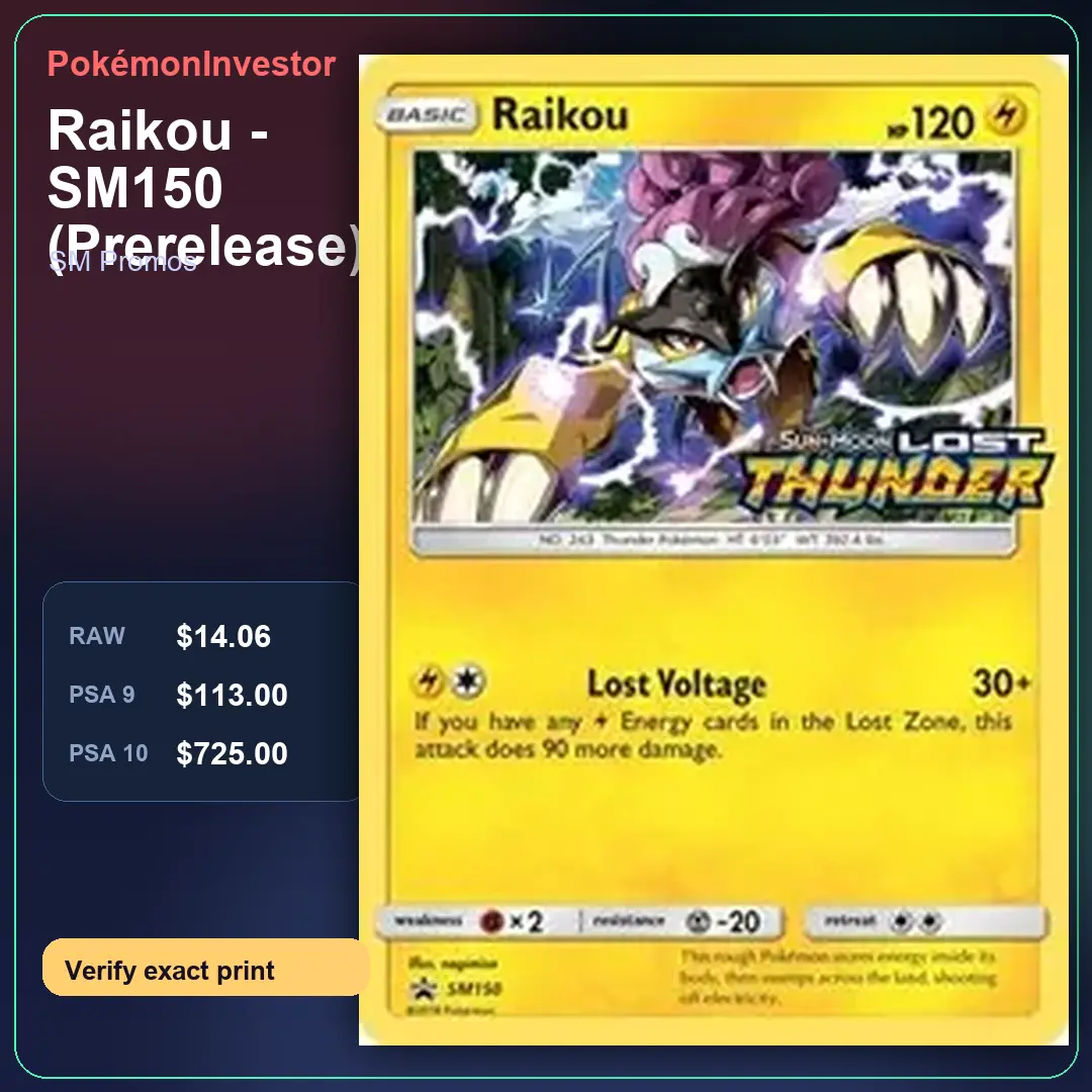 Card research image for Raikou - SM150 (Prerelease)