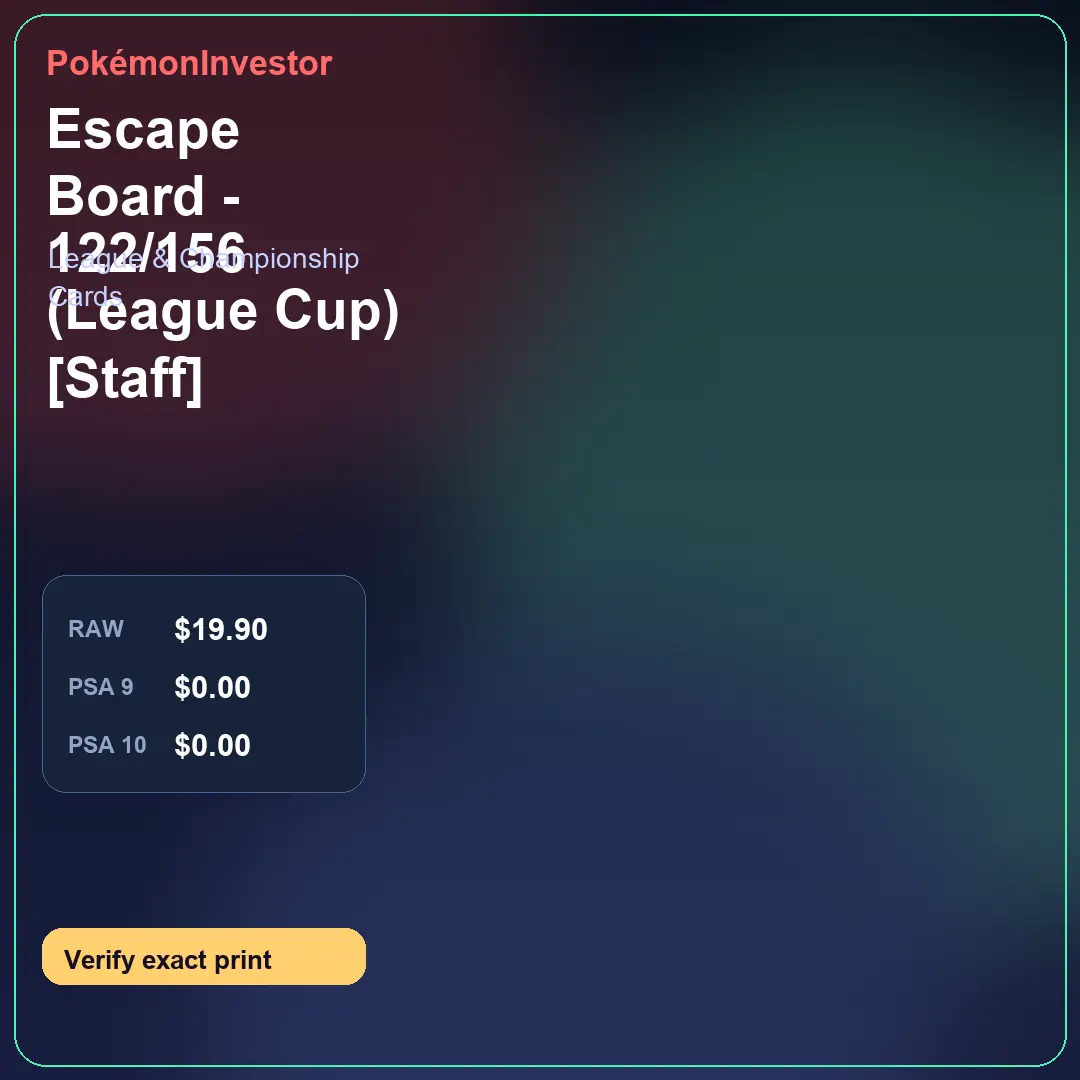 Card research image for Escape Board - 122/156 (League Cup) [Staff]