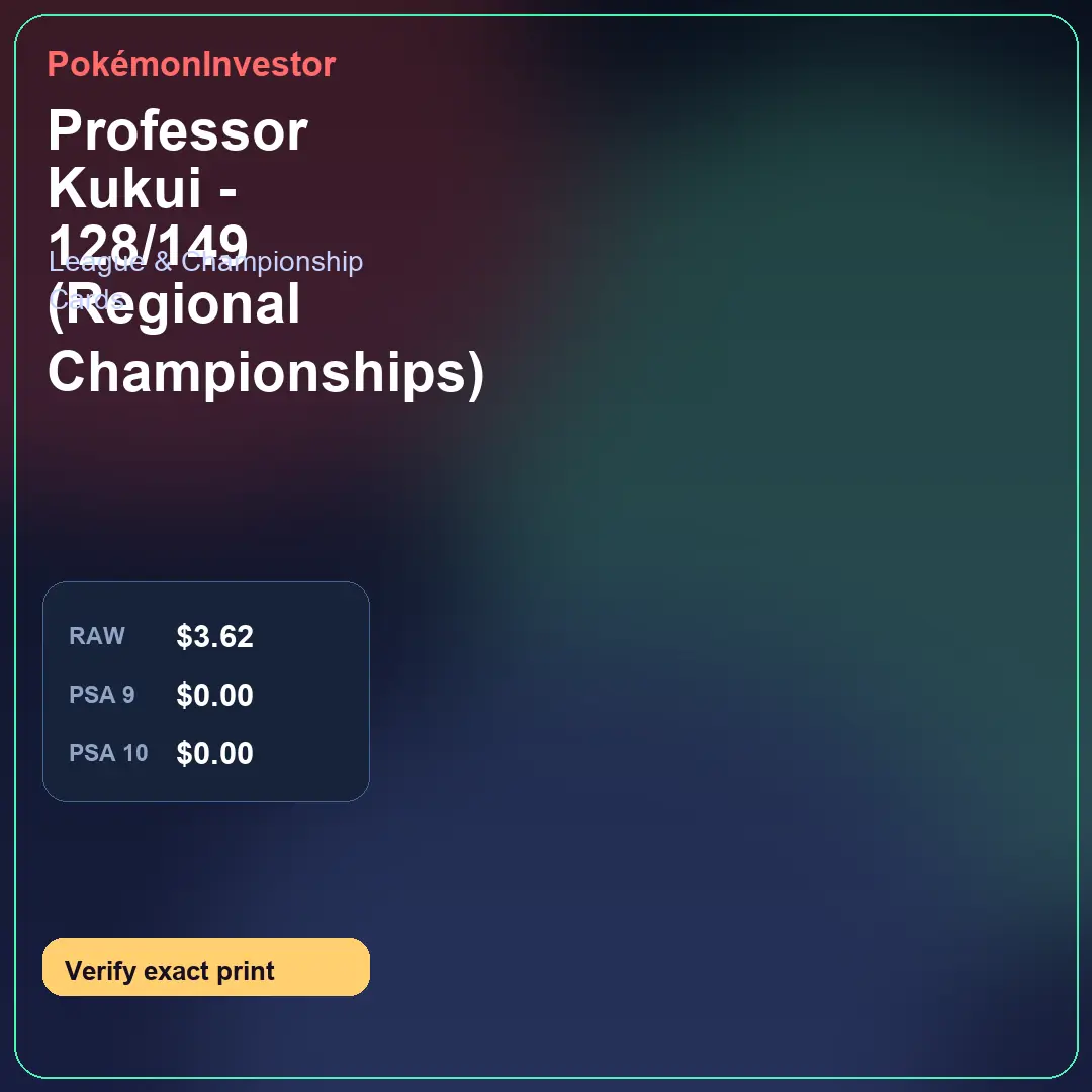 Card research image for Professor Kukui - 128/149 (Regional Championships)
