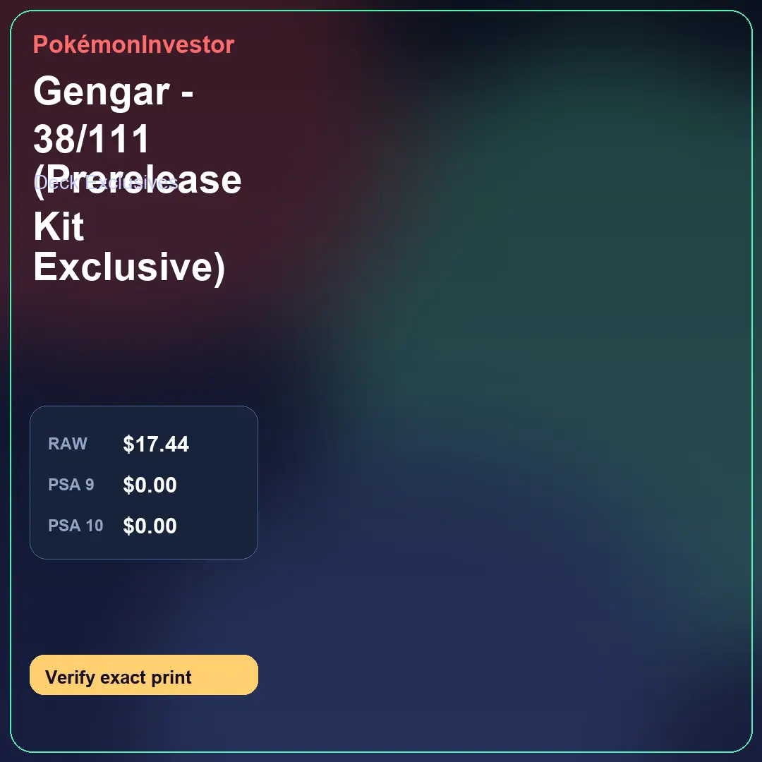 Card research image for Gengar - 38/111 (Prerelease Kit Exclusive)