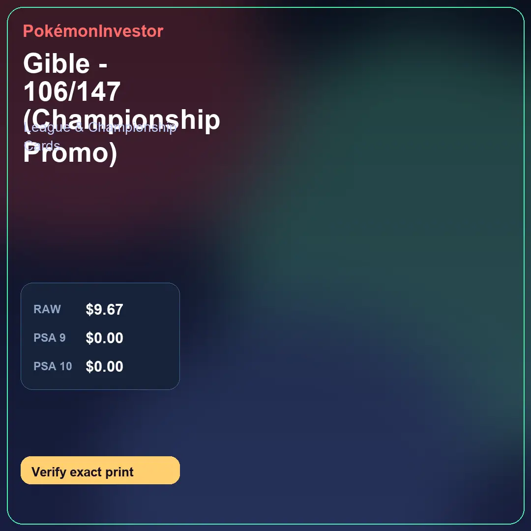 Card research image for Gible - 106/147 (Championship Promo)
