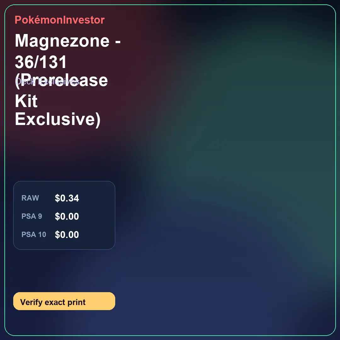 Card research image for Magnezone - 36/131 (Prerelease Kit Exclusive)