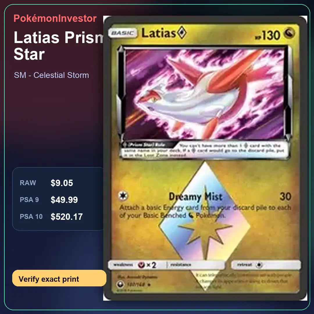 Card research image for Latias Prism Star