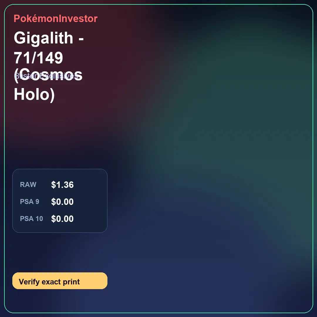 Card research image for Gigalith - 71/149 (Cosmos Holo)