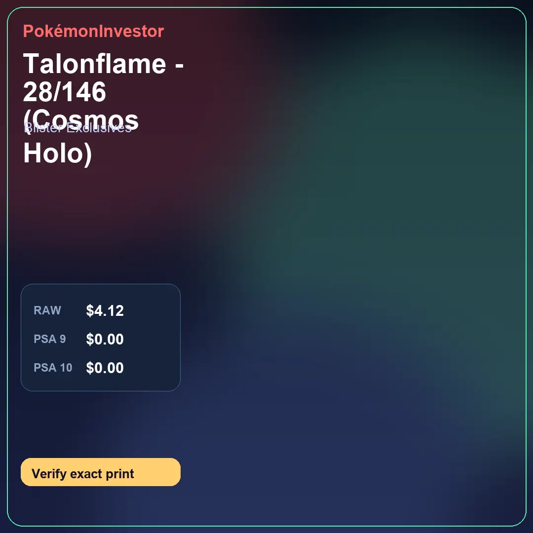 Card research image for Talonflame - 28/146 (Cosmos Holo)