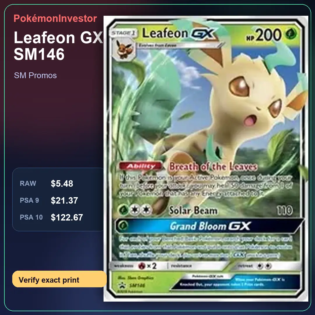 Card research image for Leafeon GX - SM146