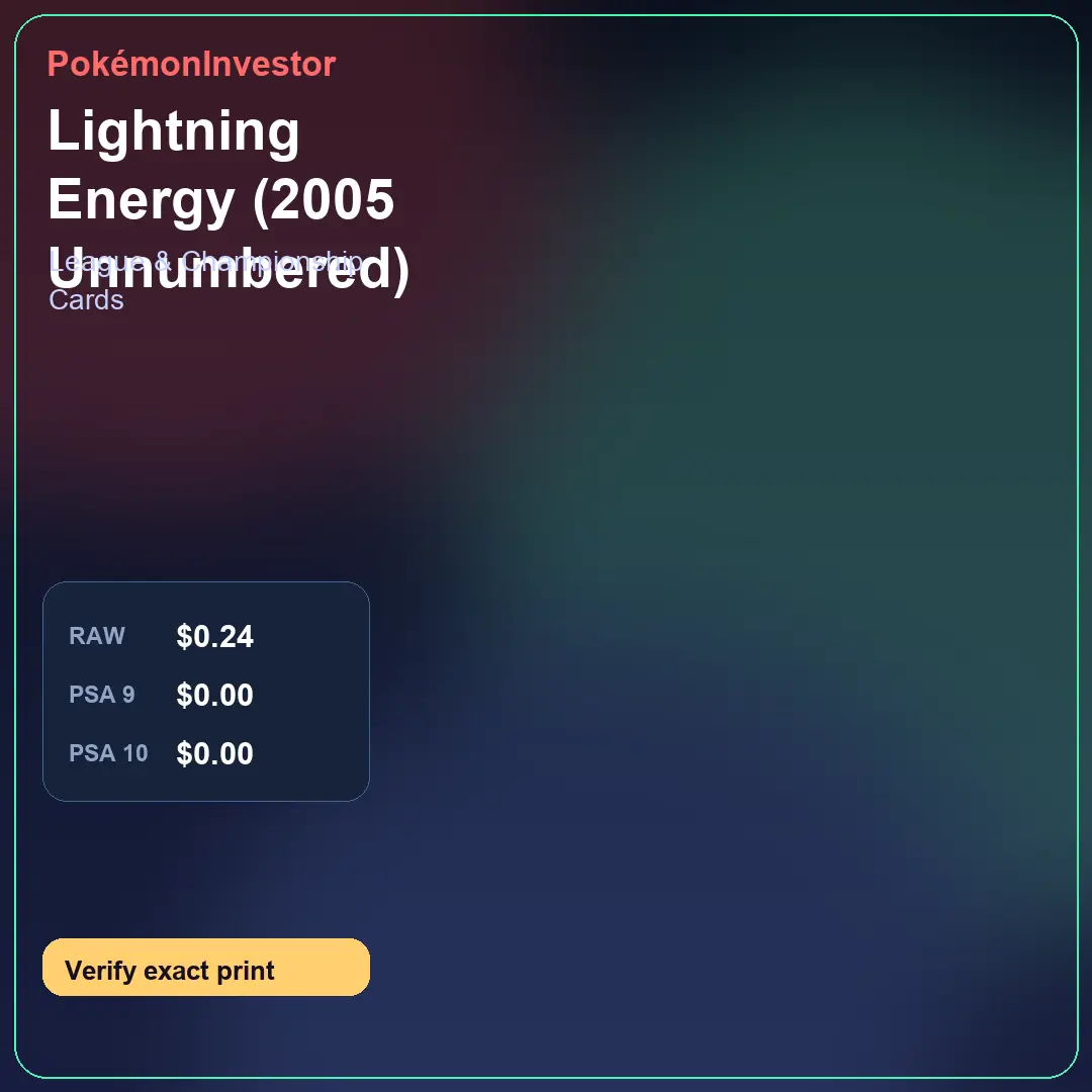 Card research image for Lightning Energy (2005 Unnumbered)