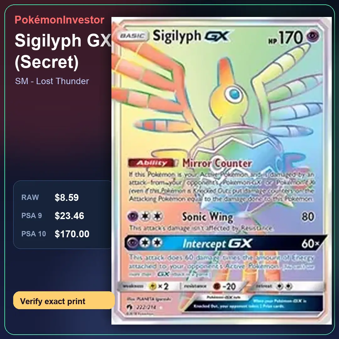 Card research image for Sigilyph GX (Secret)