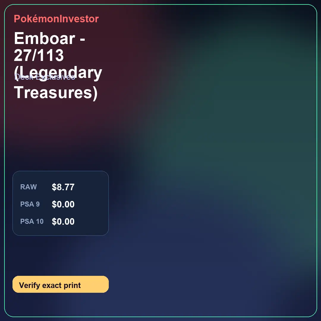 Card research image for Emboar - 27/113 (Legendary Treasures)