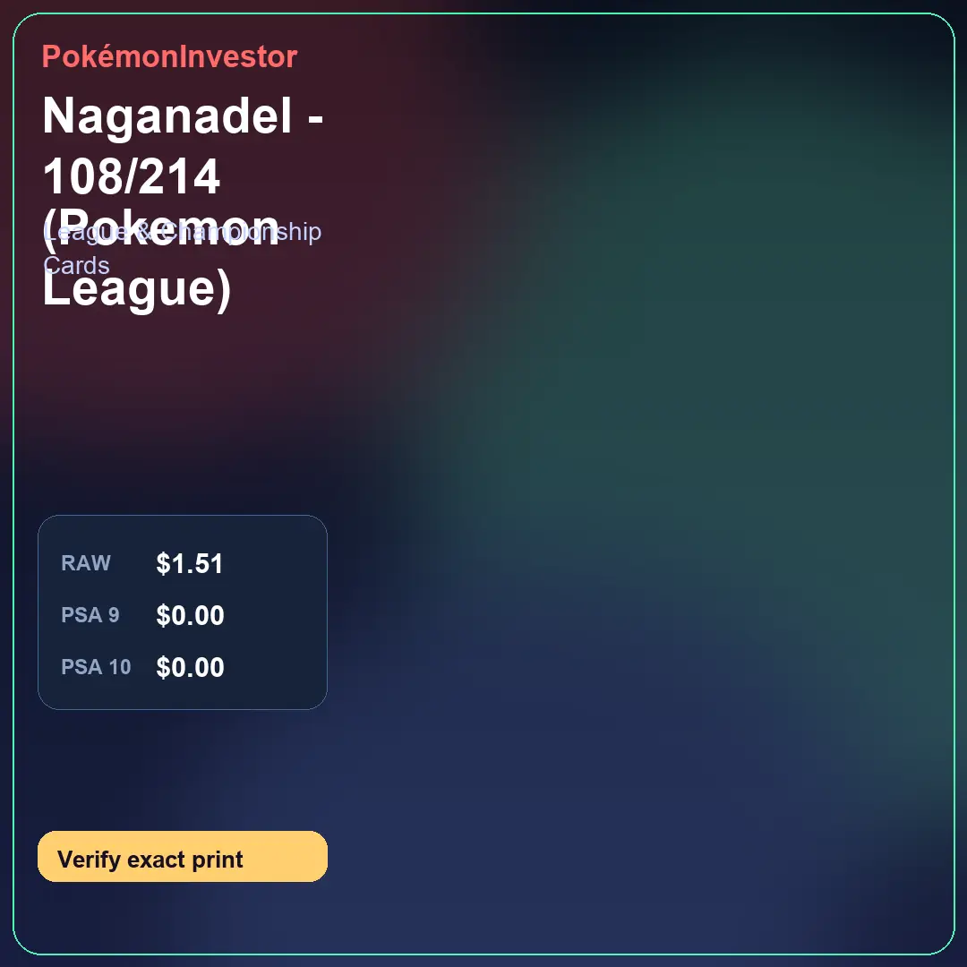 Card research image for Naganadel - 108/214 (Pokemon League)