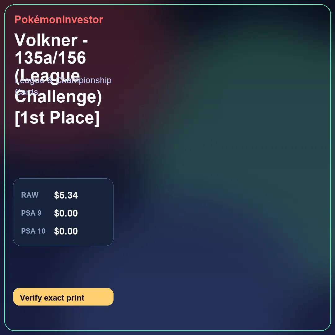Card research image for Volkner - 135a/156 (League Challenge) [1st Place]