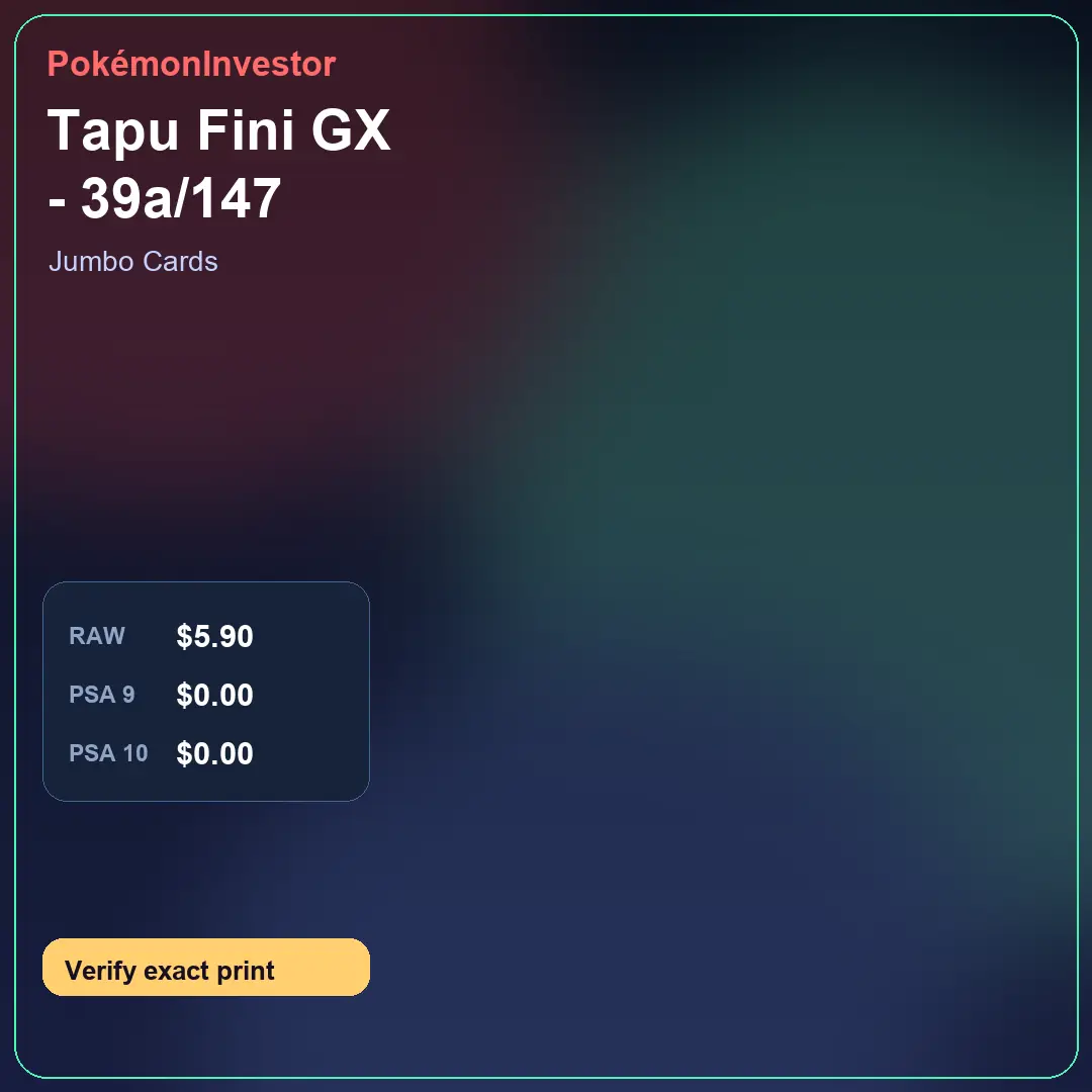 Card research image for Tapu Fini GX - 39a/147