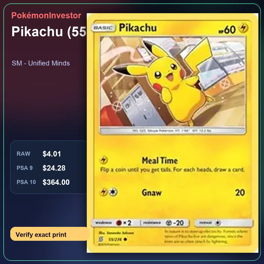 Card research image for Pikachu (55)
