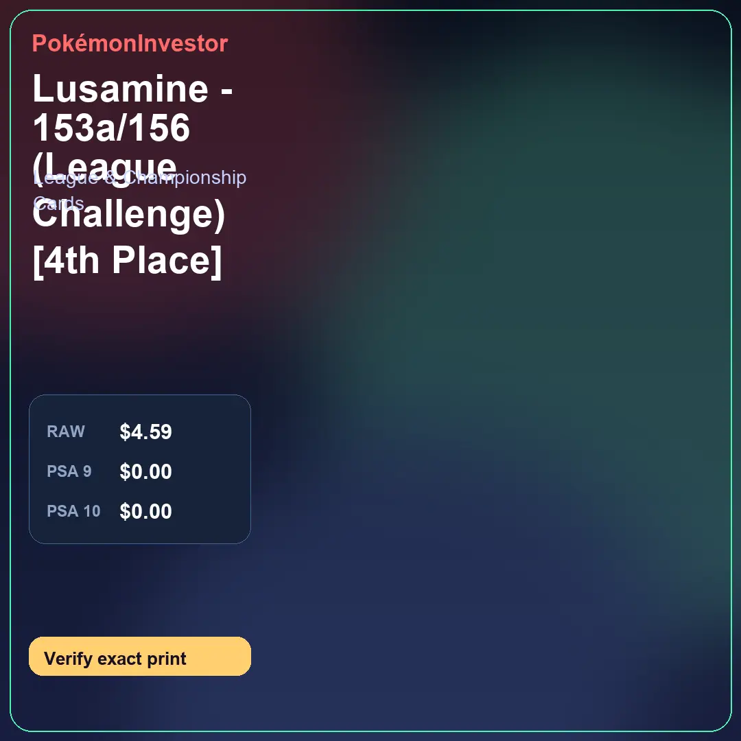Card research image for Lusamine - 153a/156 (League Challenge) [4th Place]