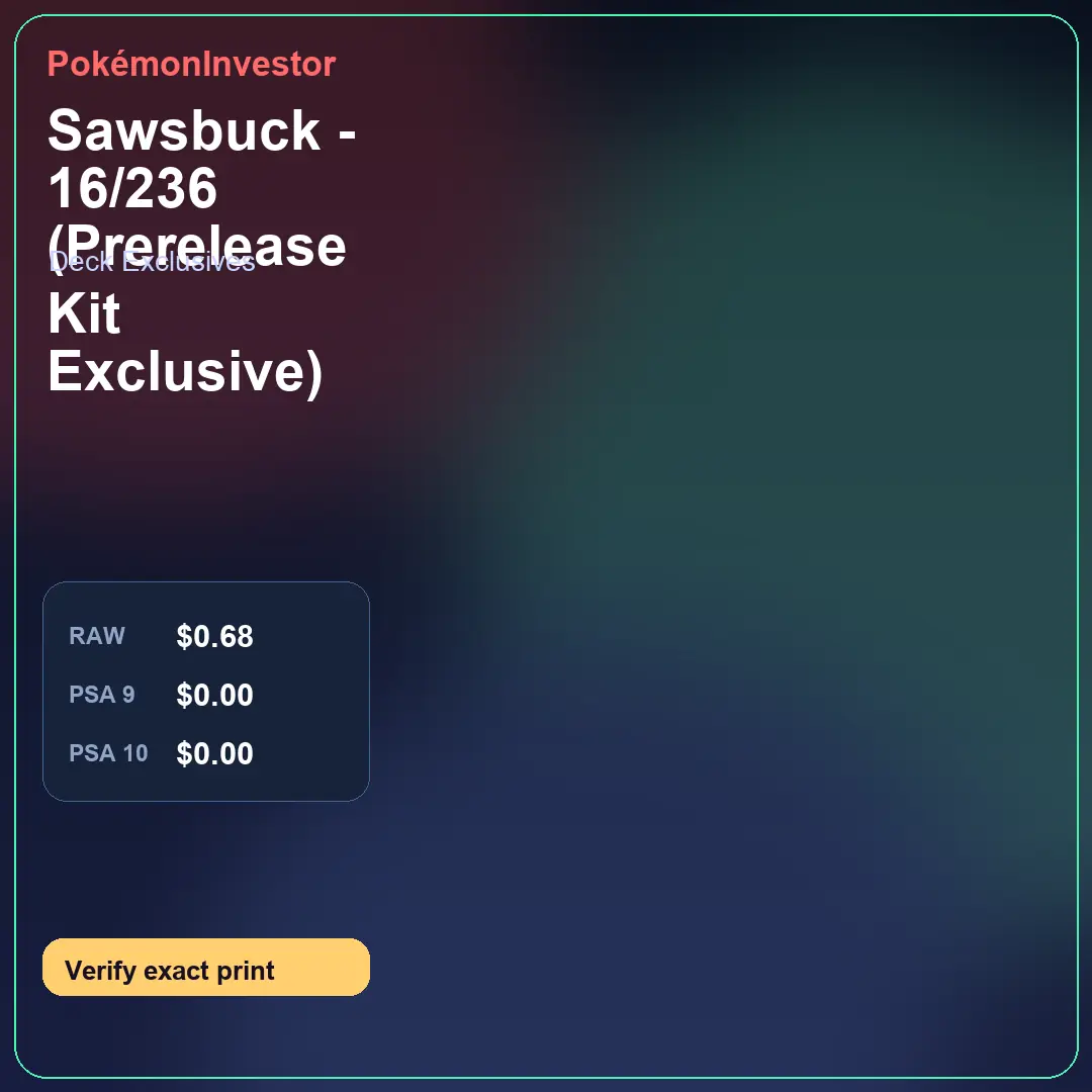 Card research image for Sawsbuck - 16/236 (Prerelease Kit Exclusive)