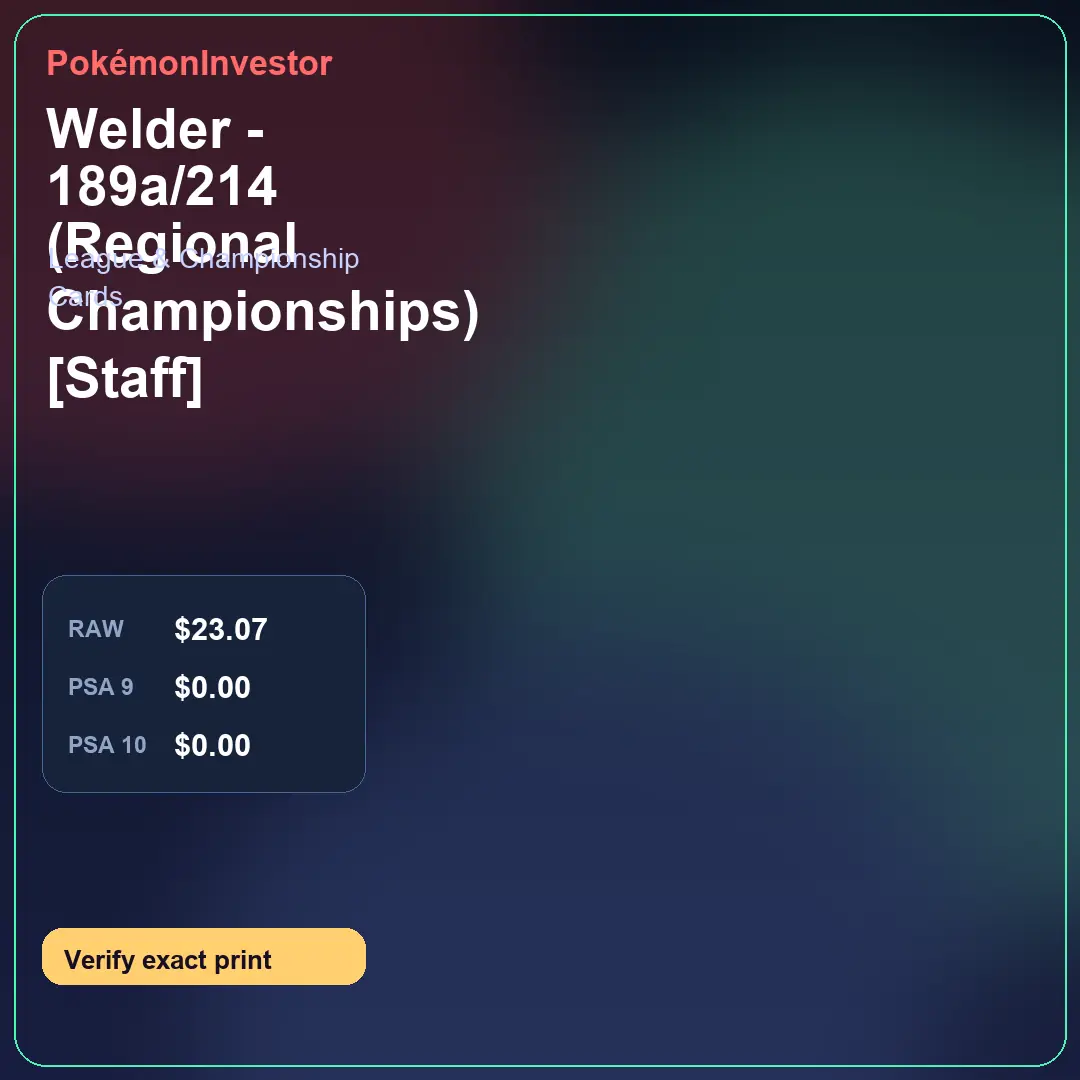Card research image for Welder - 189a/214 (Regional Championships) [Staff]