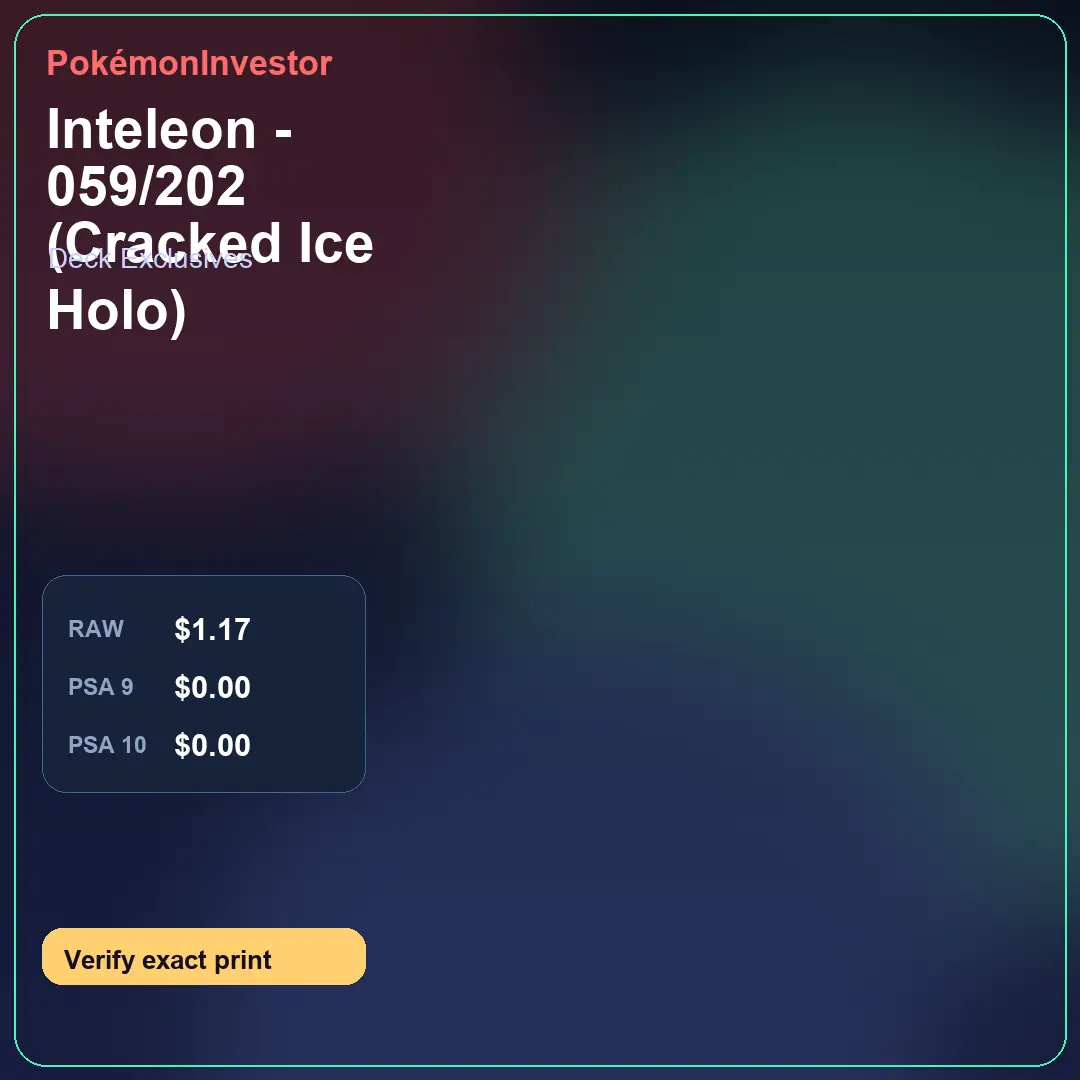 Card research image for Inteleon - 059/202 (Cracked Ice Holo)