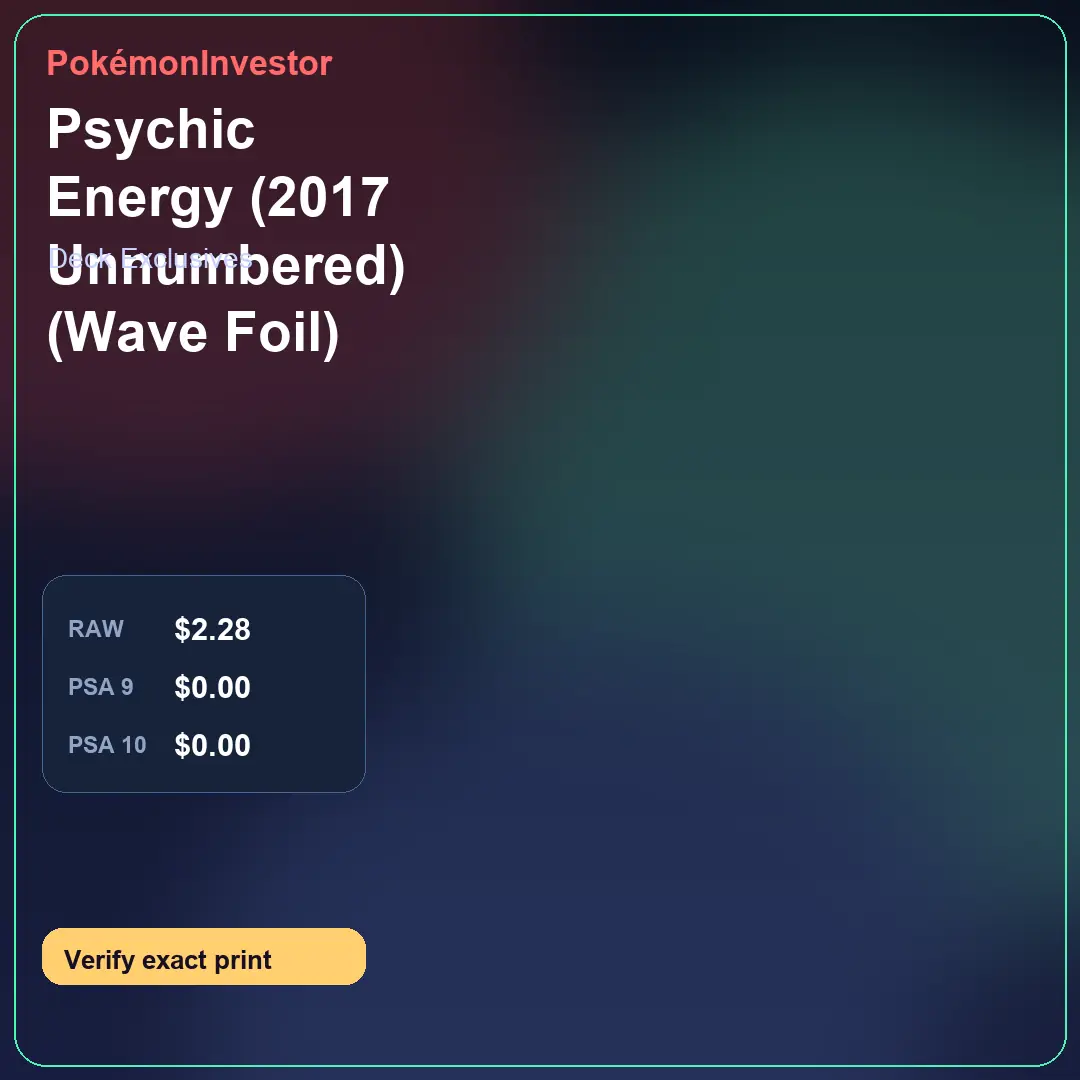 Card research image for Psychic Energy (2017 Unnumbered) (Wave Foil)